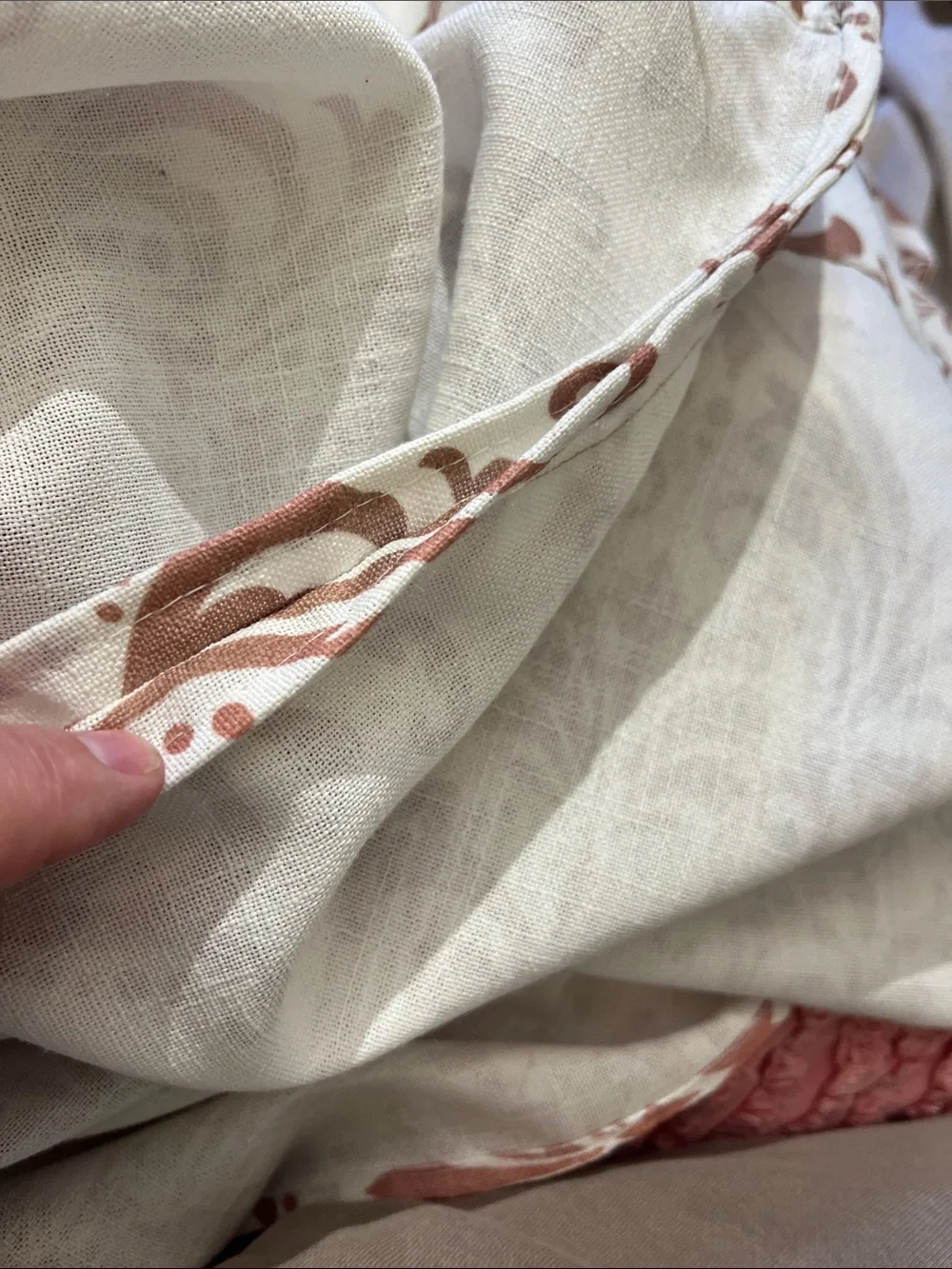 Curtain Panel in Cream and Brown